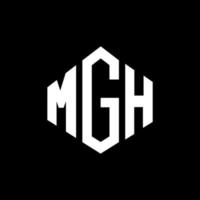 diseño de logotipo de letra mgh con forma de polígono. diseño de logotipo en forma de cubo y polígono mgh. mgh hexágono vector logo plantilla colores blanco y negro. monograma mgh, logotipo empresarial y inmobiliario.