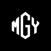 diseño de logotipo de letra mgy con forma de polígono. diseño de logotipo en forma de cubo y polígono mgy. mgy hexágono vector logo plantilla colores blanco y negro. monograma mgy, logotipo comercial y inmobiliario.