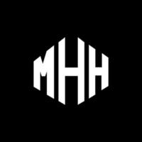 diseño de logotipo de letra mhh con forma de polígono. mhh polígono y diseño de logotipo en forma de cubo. mhh hexágono vector logo plantilla colores blanco y negro. monograma mhh, logotipo comercial y inmobiliario.