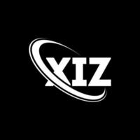 logotipo de xiz. letra xiz. diseño del logotipo de la letra xiz. logotipo de iniciales xiz vinculado con círculo y logotipo de monograma en mayúsculas. tipografía xiz para tecnología, negocios y marca inmobiliaria. vector