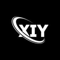logotipo de xiy. letra xii. diseño del logotipo de la letra xiy. logotipo de iniciales xiy vinculado con círculo y logotipo de monograma en mayúsculas. tipografía xiy para tecnología, negocios y marca inmobiliaria. vector
