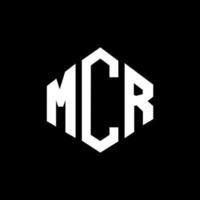 MCR letter logo design with polygon shape. MCR polygon and cube shape logo design. MCR hexagon vector logo template white and black colors. MCR monogram, business and real estate logo.