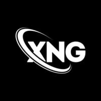 XNG logo. XNG letter. XNG letter logo design. Initials XNG logo linked with circle and uppercase monogram logo. XNG typography for technology, business and real estate brand. vector