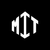 MIT letter logo design with polygon shape. MIT polygon and cube shape logo design. MIT hexagon vector logo template white and black colors. MIT monogram, business and real estate logo.