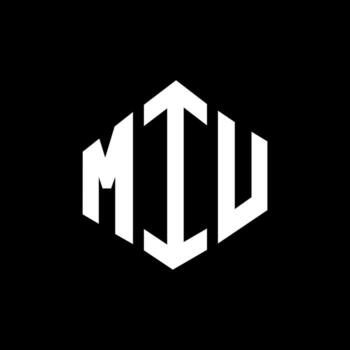 MIU letter logo design with polygon shape. MIU polygon and cube shape logo design. MIU hexagon vector logo template white and black colors. MIU monogram, business and real estate logo.