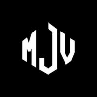 diseño de logotipo de letra mjv con forma de polígono. mjv polígono y diseño de logotipo en forma de cubo. mjv hexágono vector logo plantilla colores blanco y negro. monograma mjv, logotipo comercial e inmobiliario.