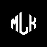 diseño de logotipo de letra mlk con forma de polígono. diseño de logotipo en forma de cubo y polígono mlk. mlk hexágono vector logo plantilla colores blanco y negro. monograma mlk, logotipo empresarial y inmobiliario.