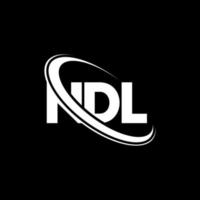 NDL logo. NDL letter. NDL letter logo design. Initials NDL logo linked with circle and uppercase monogram logo. NDL typography for technology, business and real estate brand. vector