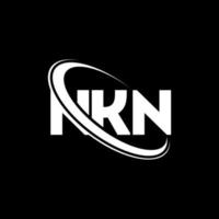 logotipo de nkn. letra nkn. diseño del logotipo de la letra nkn. Logotipo de iniciales nkn vinculado con círculo y logotipo de monograma en mayúsculas. Tipografía nkn para tecnología, negocios y marca inmobiliaria. vector