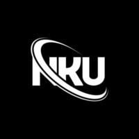 NKU logo. NKU letter. NKU letter logo design. Initials NKU logo linked with circle and uppercase monogram logo. NKU typography for technology, business and real estate brand. vector