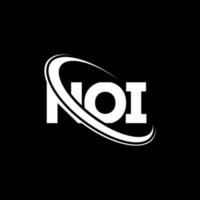 NOI logo. NOI letter. NOI letter logo design. Initials NOI logo linked with circle and uppercase monogram logo. NOI typography for technology, business and real estate brand. vector