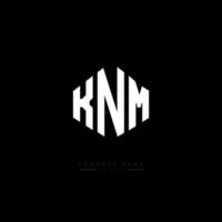 KNM letter logo design with polygon shape. KNM polygon and cube shape logo design. KNM hexagon vector logo template white and black colors. KNM monogram, business and real estate logo.