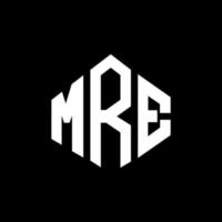 MRE letter logo design with polygon shape. MRE polygon and cube shape logo design. MRE hexagon vector logo template white and black colors. MRE monogram, business and real estate logo.