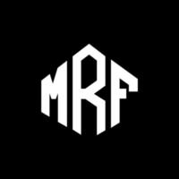 MRF letter logo design with polygon shape. MRF polygon and cube shape logo design. MRF hexagon vector logo template white and black colors. MRF monogram, business and real estate logo.