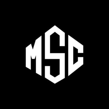 MSC letter logo design with polygon shape. MSC polygon and cube shape logo design. MSC hexagon vector logo template white and black colors. MSC monogram, business and real estate logo.