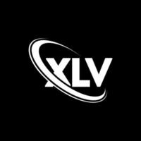 logotipo xlv. carta xlv. diseño del logotipo de la letra xlv. logotipo de iniciales xlv vinculado con círculo y logotipo de monograma en mayúsculas. tipografía xlv para tecnología, negocios y marca inmobiliaria. vector