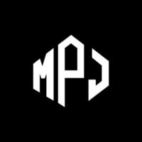 MPJ letter logo design with polygon shape. MPJ polygon and cube shape logo design. MPJ hexagon vector logo template white and black colors. MPJ monogram, business and real estate logo.