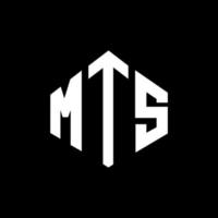 MTS letter logo design with polygon shape. MTS polygon and cube shape logo design. MTS hexagon vector logo template white and black colors. MTS monogram, business and real estate logo.