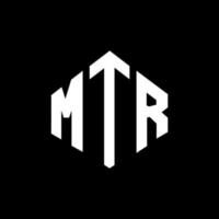 MTR letter logo design with polygon shape. MTR polygon and cube shape logo design. MTR hexagon vector logo template white and black colors. MTR monogram, business and real estate logo.