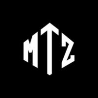 MTZ letter logo design with polygon shape. MTZ polygon and cube shape logo design. MTZ hexagon vector logo template white and black colors. MTZ monogram, business and real estate logo.