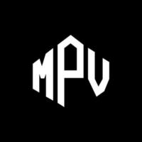 diseño de logotipo de letra mpv con forma de polígono. diseño de logotipo de forma de cubo y polígono mpv. plantilla de logotipo de vector hexagonal mpv colores blanco y negro. monograma mpv, logotipo comercial y inmobiliario.