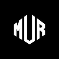 MUR letter logo design with polygon shape. MUR polygon and cube shape logo design. MUR hexagon vector logo template white and black colors. MUR monogram, business and real estate logo.