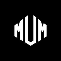 MUM letter logo design with polygon shape. MUM polygon and cube shape logo design. MUM hexagon vector logo template white and black colors. MUM monogram, business and real estate logo.