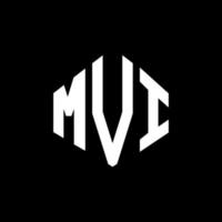 MVI letter logo design with polygon shape. MVI polygon and cube shape logo design. MVI hexagon vector logo template white and black colors. MVI monogram, business and real estate logo.