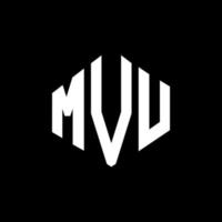 MVU letter logo design with polygon shape. MVU polygon and cube shape logo design. MVU hexagon vector logo template white and black colors. MVU monogram, business and real estate logo.