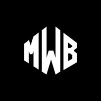 diseño de logotipo de letra mwb con forma de polígono. mwb polígono y diseño de logotipo en forma de cubo. plantilla de logotipo vectorial hexagonal mwb colores blanco y negro. Monograma mwb, logotipo empresarial y inmobiliario. vector