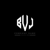 BVJ letter logo design with polygon shape. BVJ polygon and cube shape logo design. BVJ hexagon vector logo template white and black colors. BVJ monogram, business and real estate logo.