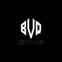 BVQ letter logo design with polygon shape. BVQ polygon and cube shape logo design. BVQ hexagon vector logo template white and black colors. BVQ monogram, business and real estate logo.
