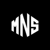 MNS letter logo design with polygon shape. MNS polygon and cube shape logo design. MNS hexagon vector logo template white and black colors. MNS monogram, business and real estate logo.