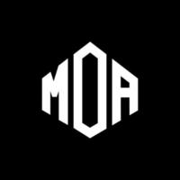 MOA letter logo design with polygon shape. MOA polygon and cube shape logo design. MOA hexagon vector logo template white and black colors. MOA monogram, business and real estate logo.