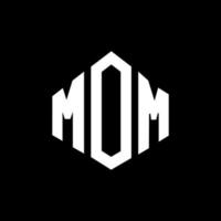 MOM letter logo design with polygon shape. MOM polygon and cube shape logo design. MOM hexagon vector logo template white and black colors. MOM monogram, business and real estate logo.