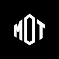 MOT letter logo design with polygon shape. MOT polygon and cube shape logo design. MOT hexagon vector logo template white and black colors. MOT monogram, business and real estate logo.