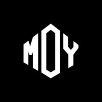 MOY letter logo design with polygon shape. MOY polygon and cube shape logo design. MOY hexagon vector logo template white and black colors. MOY monogram, business and real estate logo.