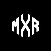 diseño de logotipo de letra mxr con forma de polígono. diseño de logotipo en forma de cubo y polígono mxr. mxr hexagon vector logo plantilla colores blanco y negro. monograma mxr, logotipo empresarial y inmobiliario.