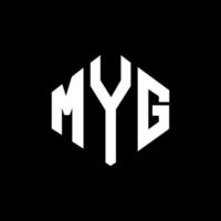 diseño de logotipo de letra myg con forma de polígono. diseño de logotipo en forma de cubo y polígono myg. myg hexagon vector logo plantilla colores blanco y negro. monograma myg, logotipo empresarial y inmobiliario.