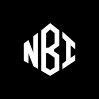 NBI letter logo design with polygon shape. NBI polygon and cube shape logo design. NBI hexagon vector logo template white and black colors. NBI monogram, business and real estate logo.