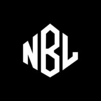 NBL letter logo design with polygon shape. NBL polygon and cube shape logo design. NBL hexagon vector logo template white and black colors. NBL monogram, business and real estate logo.