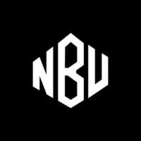 NBU letter logo design with polygon shape. NBU polygon and cube shape logo design. NBU hexagon vector logo template white and black colors. NBU monogram, business and real estate logo.