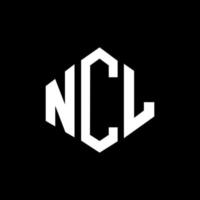 NCL letter logo design with polygon shape. NCL polygon and cube shape logo design. NCL hexagon vector logo template white and black colors. NCL monogram, business and real estate logo.