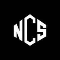 NCS letter logo design with polygon shape. NCS polygon and cube shape logo design. NCS hexagon vector logo template white and black colors. NCS monogram, business and real estate logo.