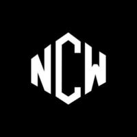 NCW letter logo design with polygon shape. NCW polygon and cube shape logo design. NCW hexagon vector logo template white and black colors. NCW monogram, business and real estate logo.