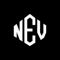 diseño de logotipo de letra nev con forma de polígono. diseño de logotipo en forma de cubo y polígono nev. nev hexágono vector logo plantilla colores blanco y negro. monograma nev, logotipo empresarial y inmobiliario.