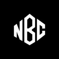 NBC letter logo design with polygon shape. NBC polygon and cube shape logo design. NBC hexagon vector logo template white and black colors. NBC monogram, business and real estate logo.