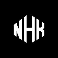 diseño de logotipo de letra nhk con forma de polígono. Diseño de logotipo en forma de cubo y polígono nhk. nhk hexágono vector logo plantilla colores blanco y negro. Monograma nhk, logotipo empresarial y inmobiliario.