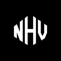 diseño de logotipo de letra nhv con forma de polígono. diseño de logotipo en forma de cubo y polígono nhv. nhv hexágono vector logo plantilla colores blanco y negro. monograma nhv, logotipo comercial y inmobiliario.