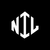 NIL letter logo design with polygon shape. NIL polygon and cube shape logo design. NIL hexagon vector logo template white and black colors. NIL monogram, business and real estate logo.